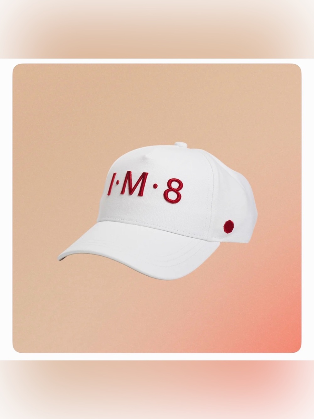NWT IM8 Health Limited Edition Embroidered Logo Baseball Cap - White, OS